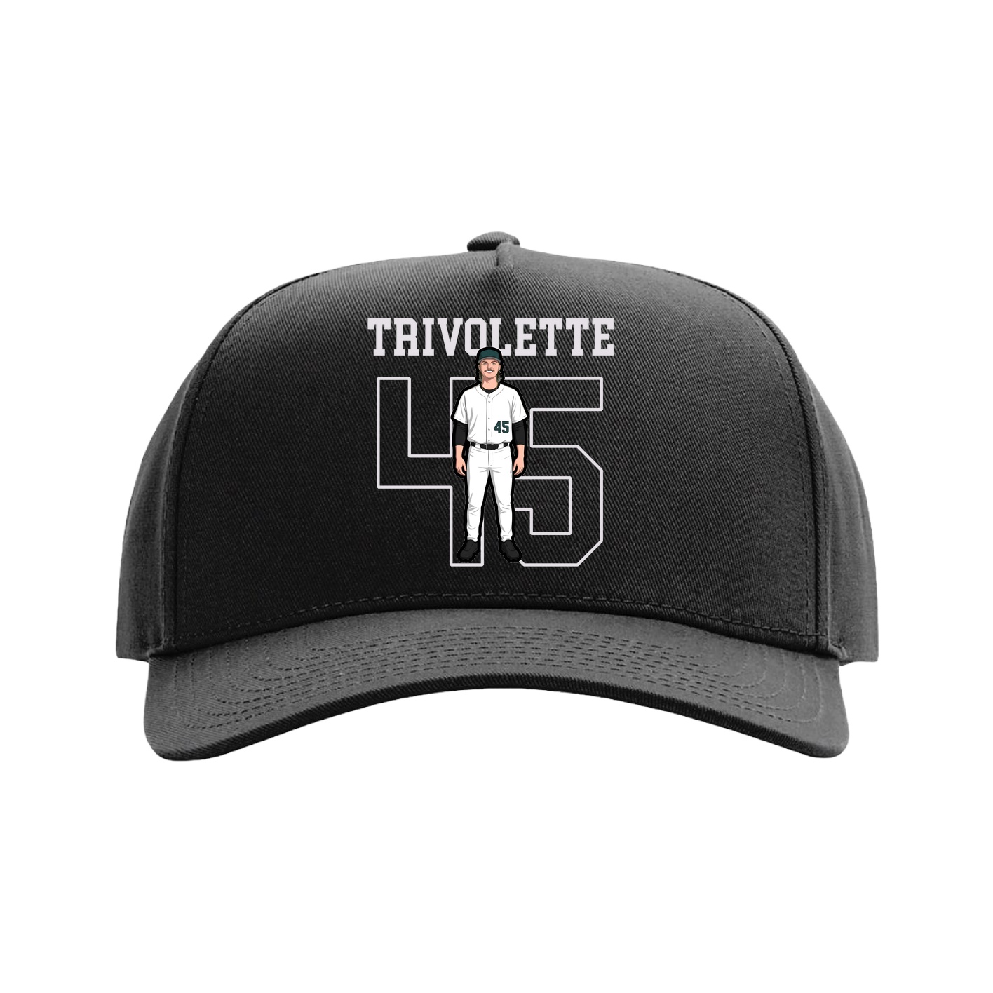 Full Fabric Five-Panel Champ Cap — Shirsey in Black
