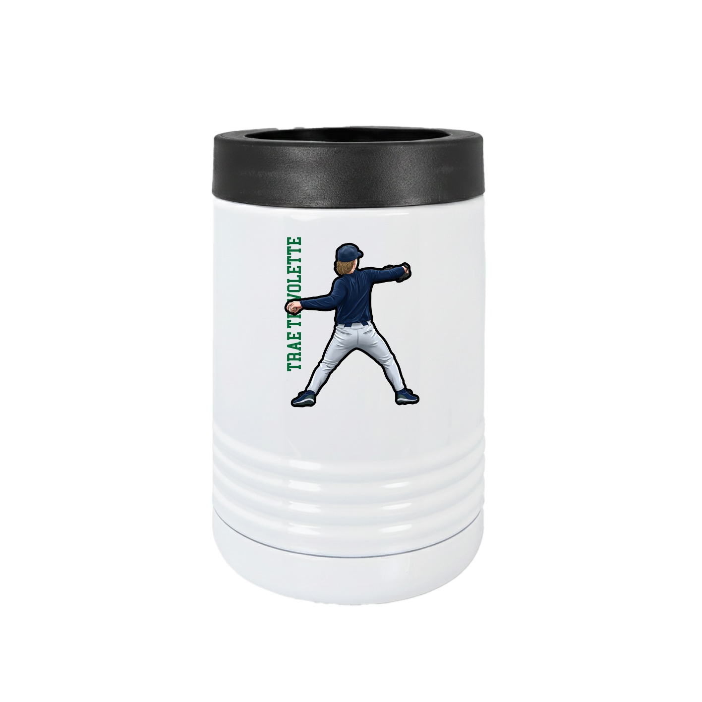 Beverage Holder — Name Vertical in White
