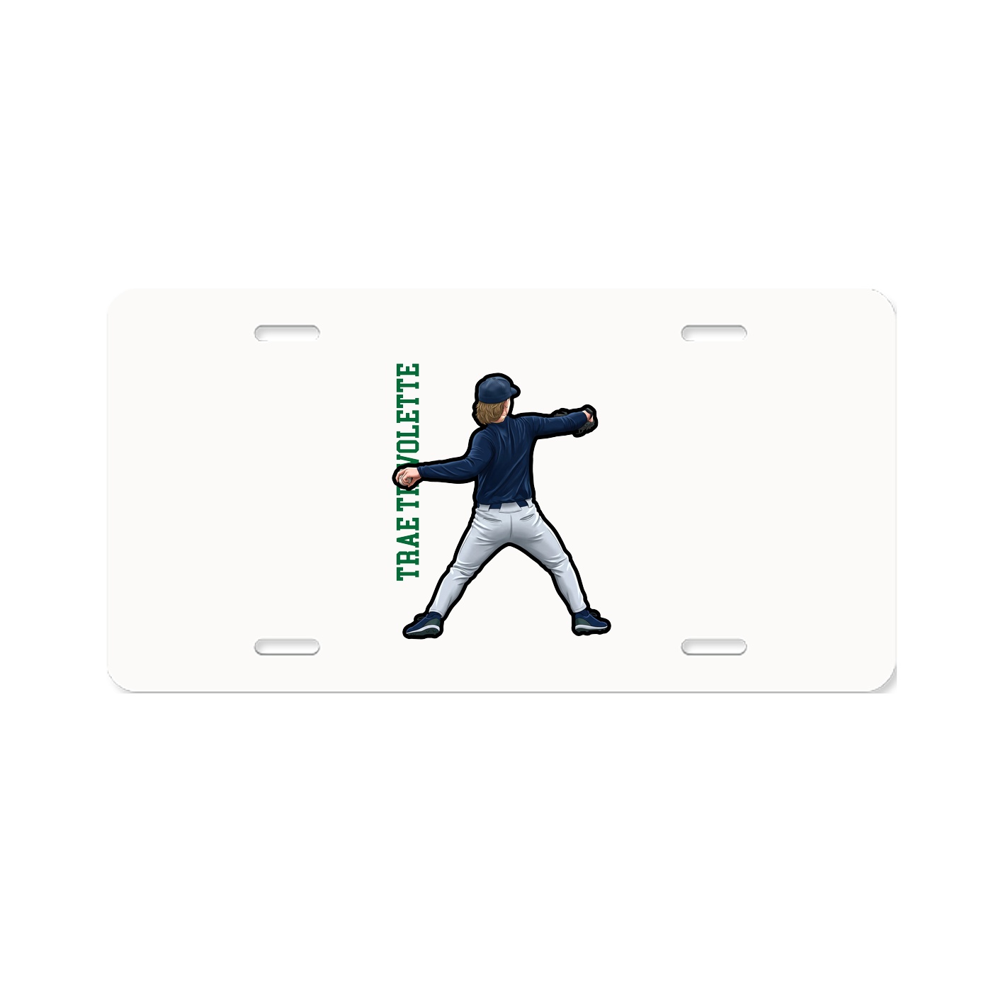 License Plate — Name Vertical in Classic