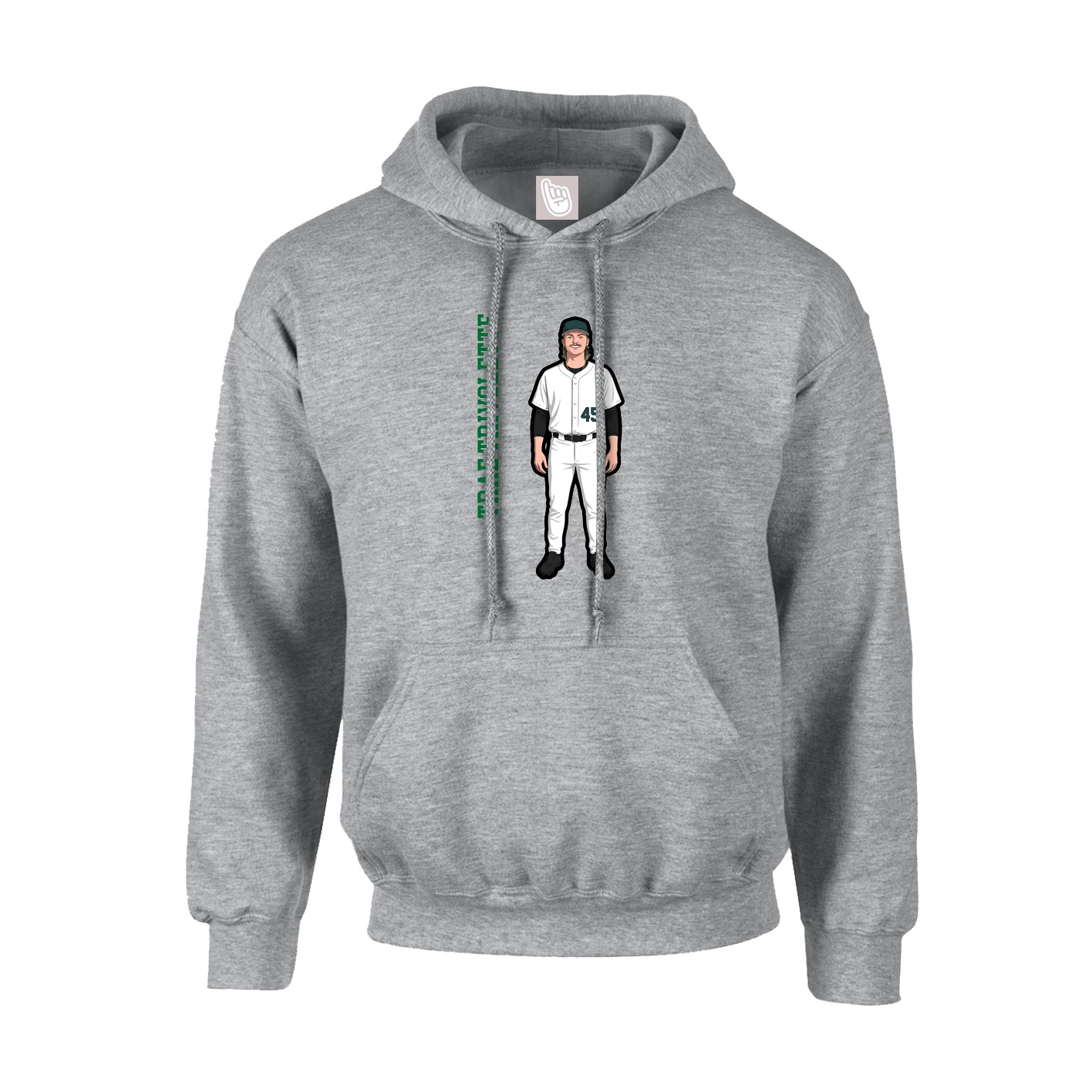 Youth Hoodie — Name Vertical in Grey