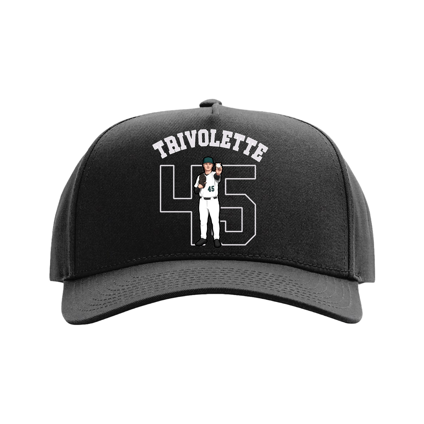 Full Fabric Five-Panel Champ Cap — Shirsey Arch in Black