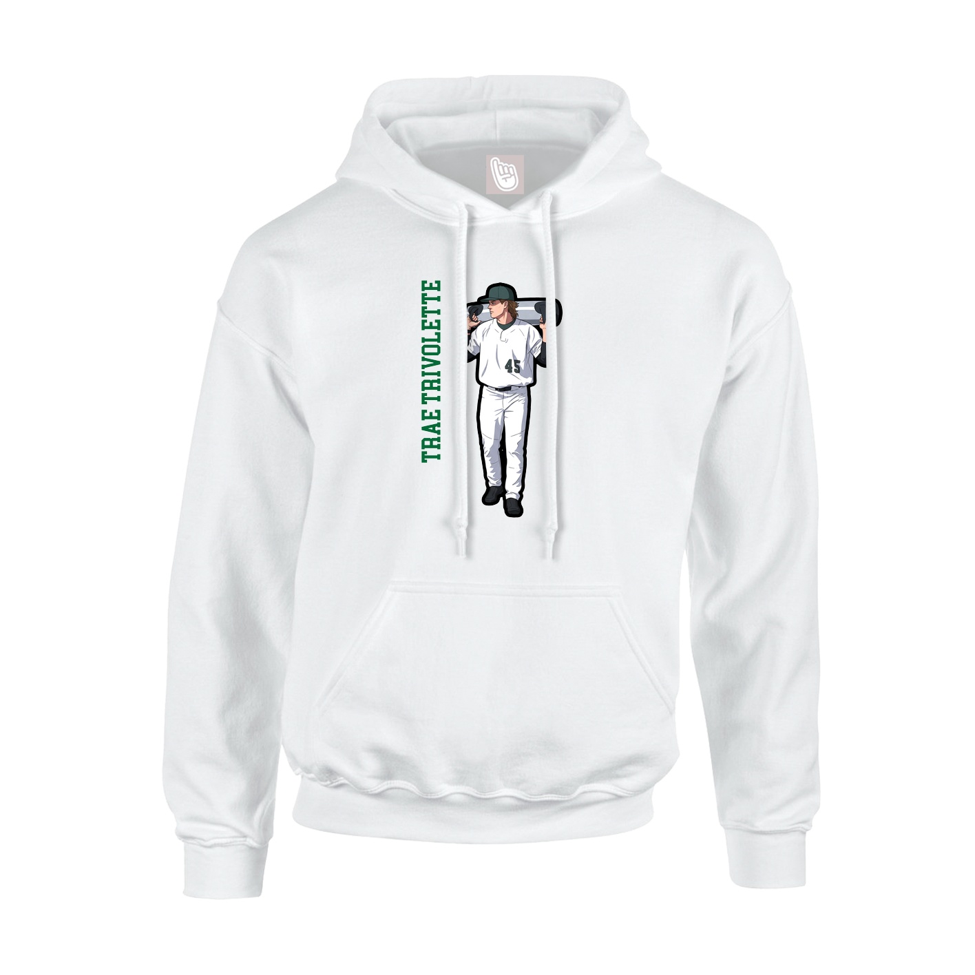 Youth Hoodie — Name Vertical in White