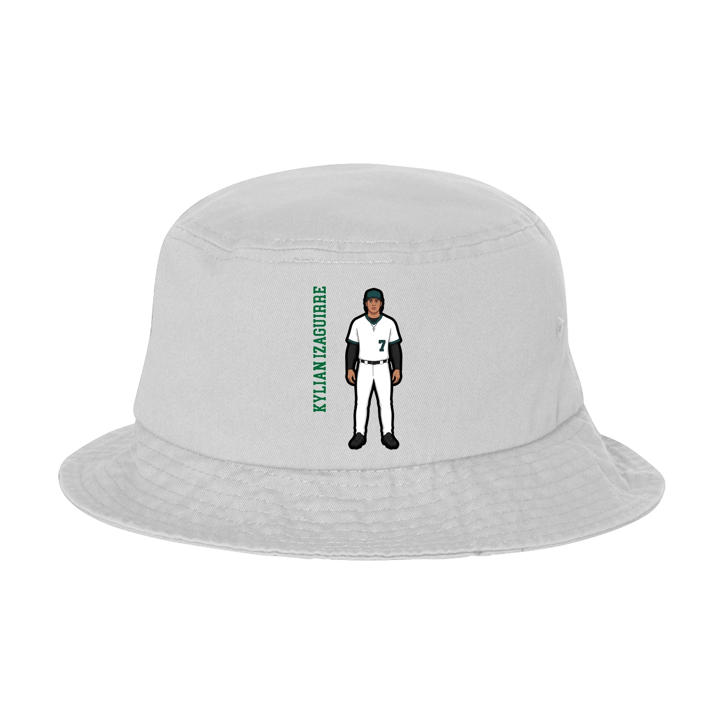 Bucket Cap — Name Vertical in White
