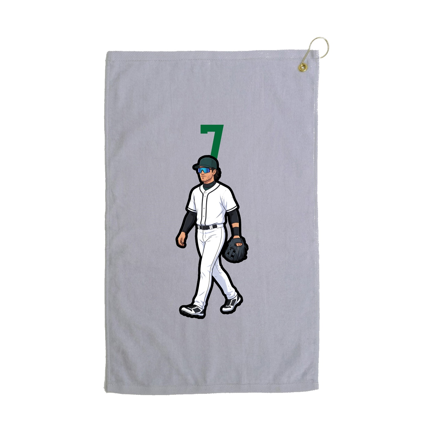 Golf Towel — Number Top in Grey