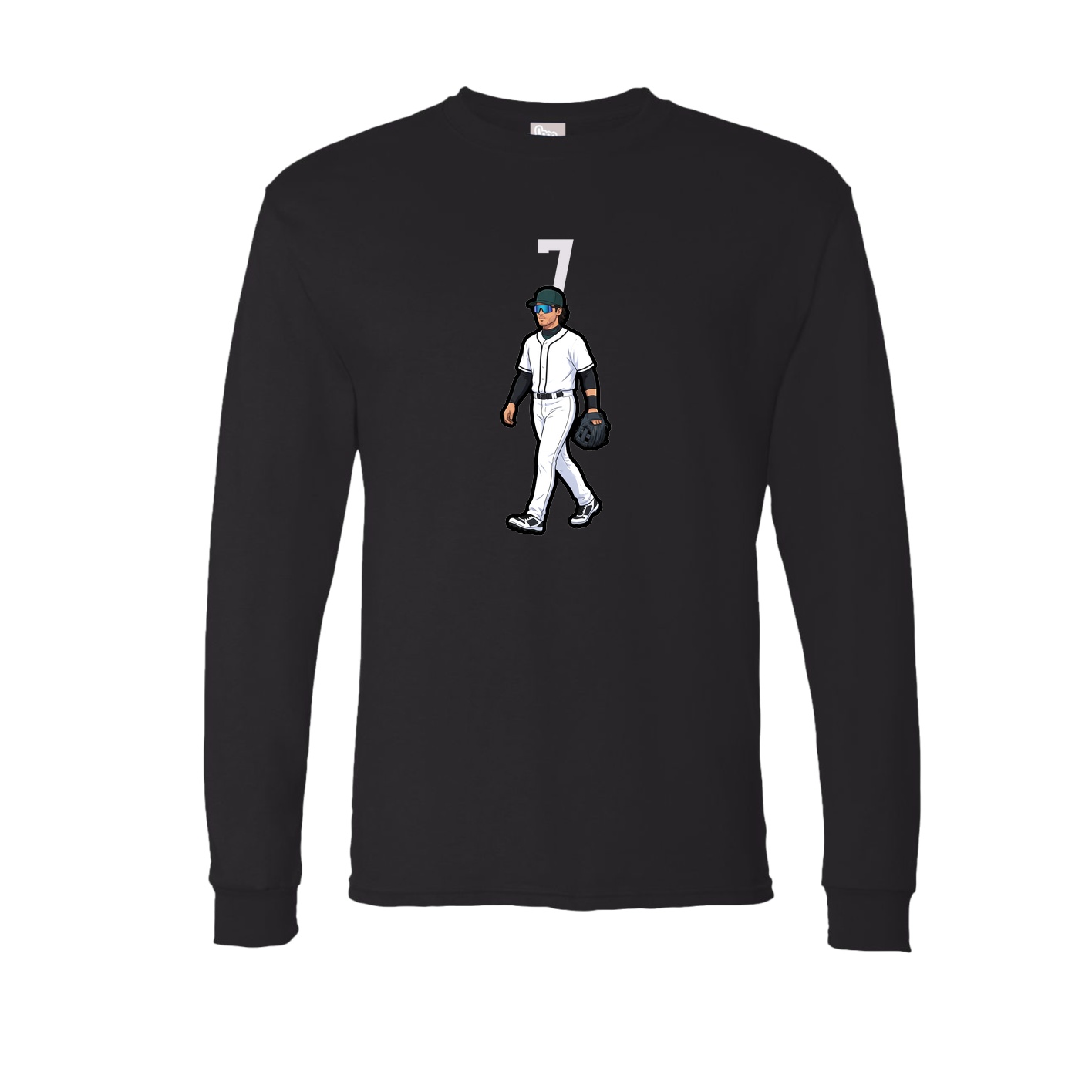 Long Sleeve Tee — Number Top in Black