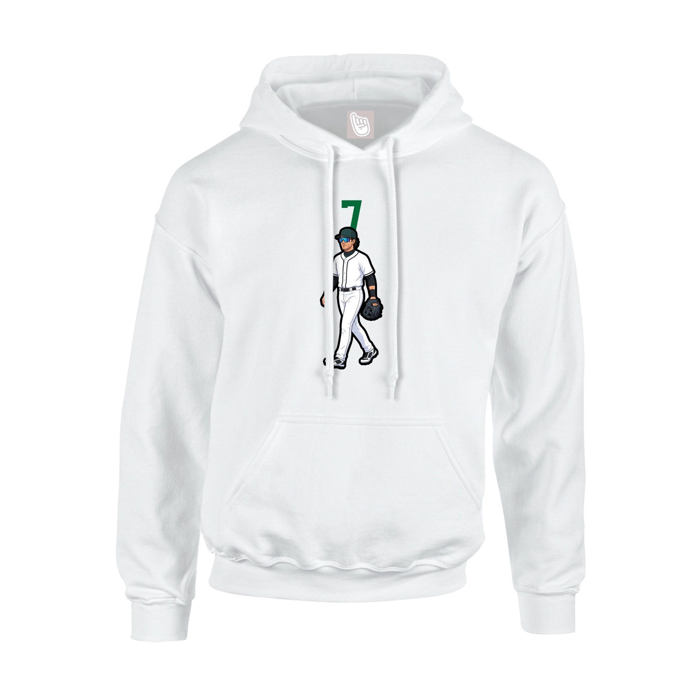 Hoodie — Number Top in White