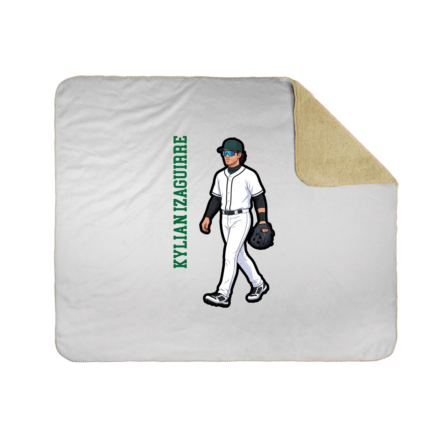 Throw Blanket — Name Vertical in White