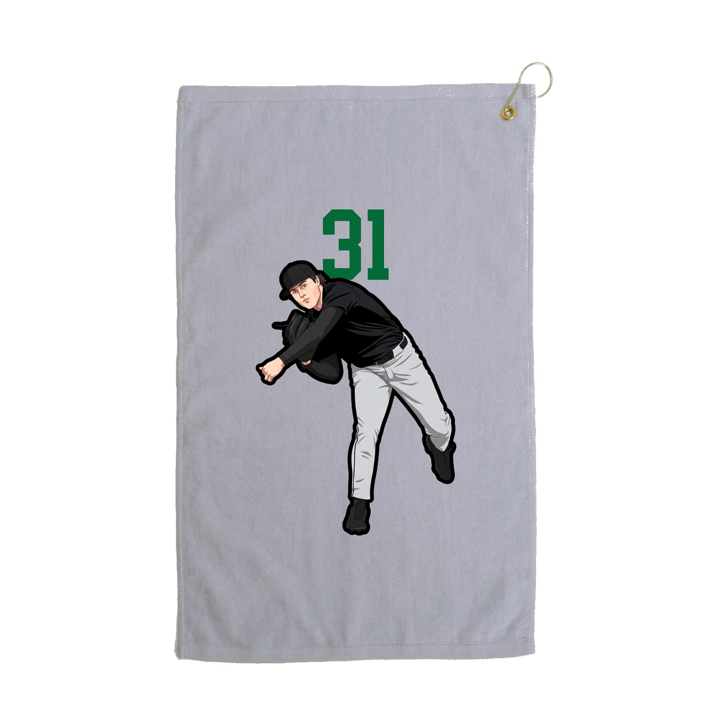 Golf Towel — Number Top in Grey