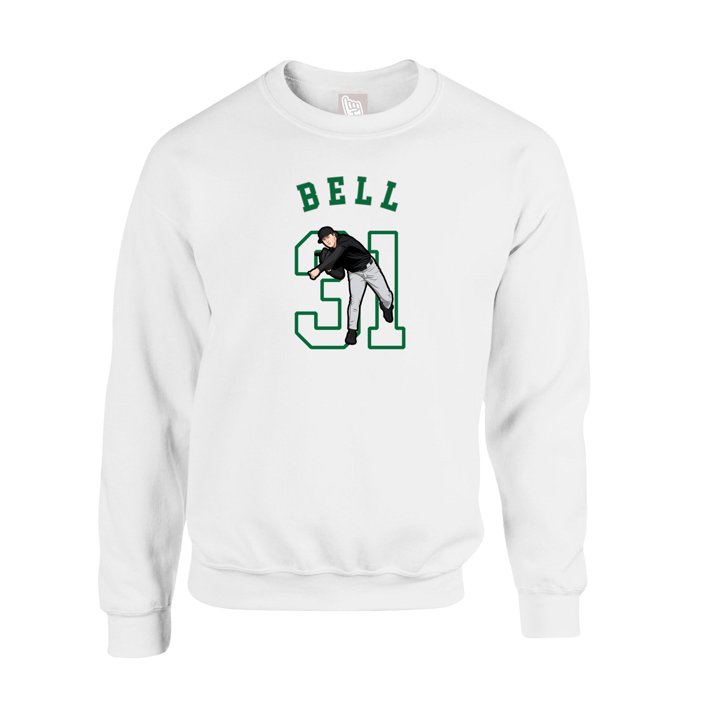 Fleece Crew — Shirsey Arch in White