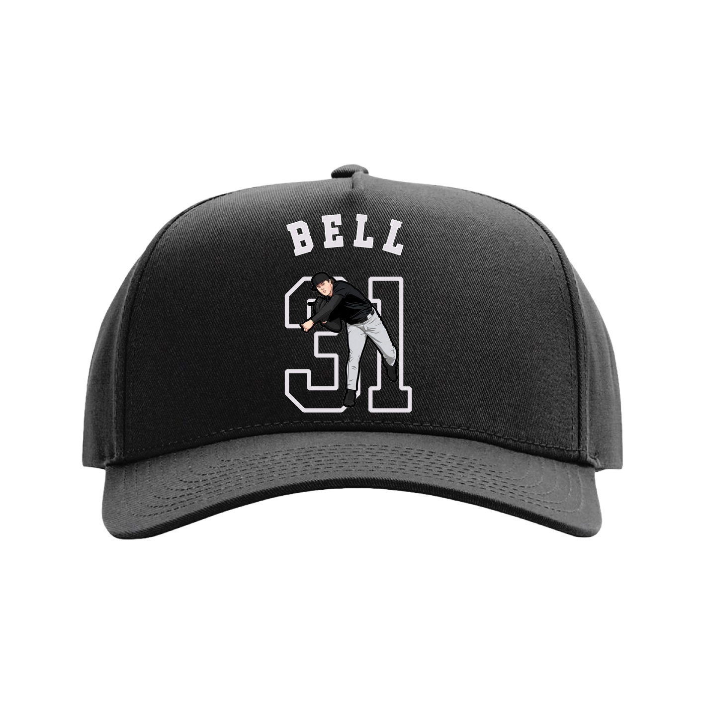 Full Fabric Five-Panel Champ Cap — Shirsey Arch in Black