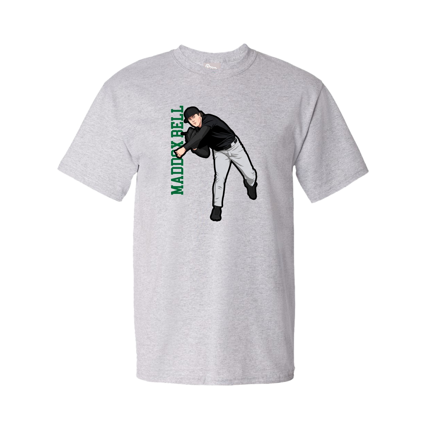 Youth Tee — Name Vertical in Grey