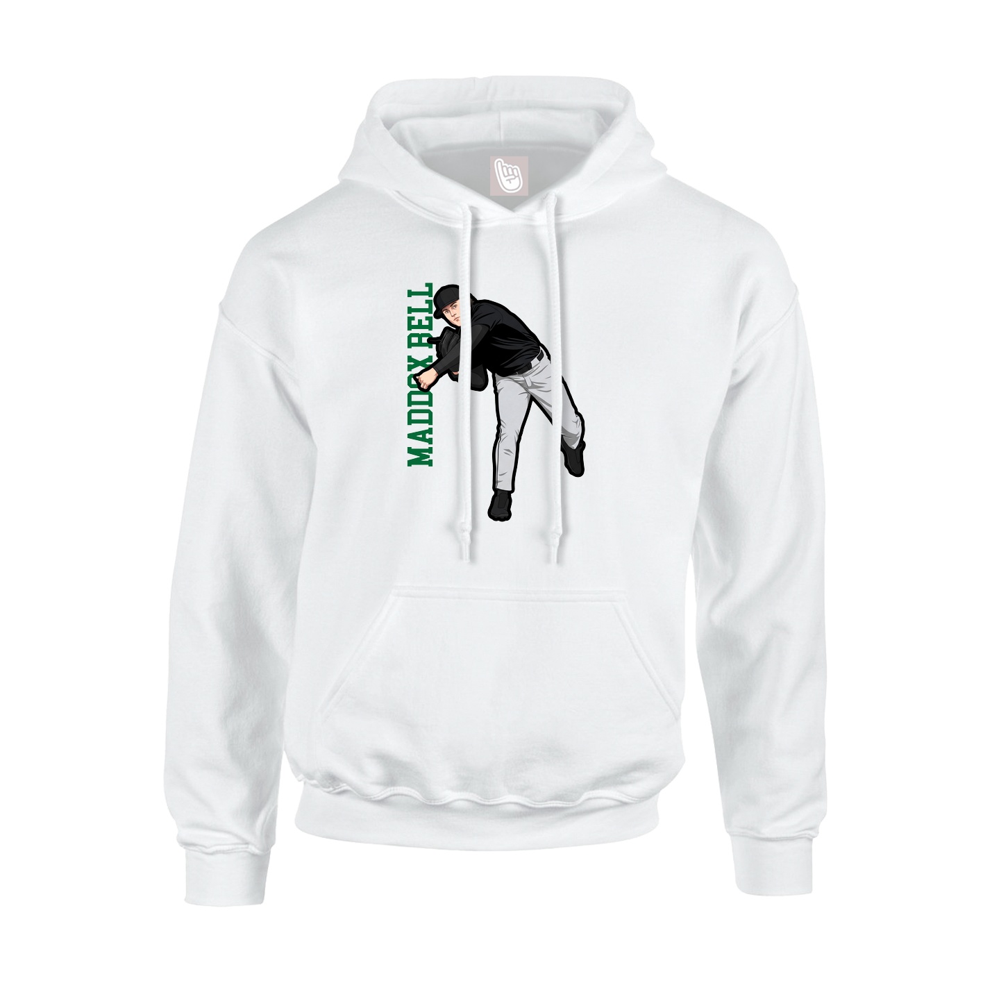 Youth Hoodie — Name Vertical in White