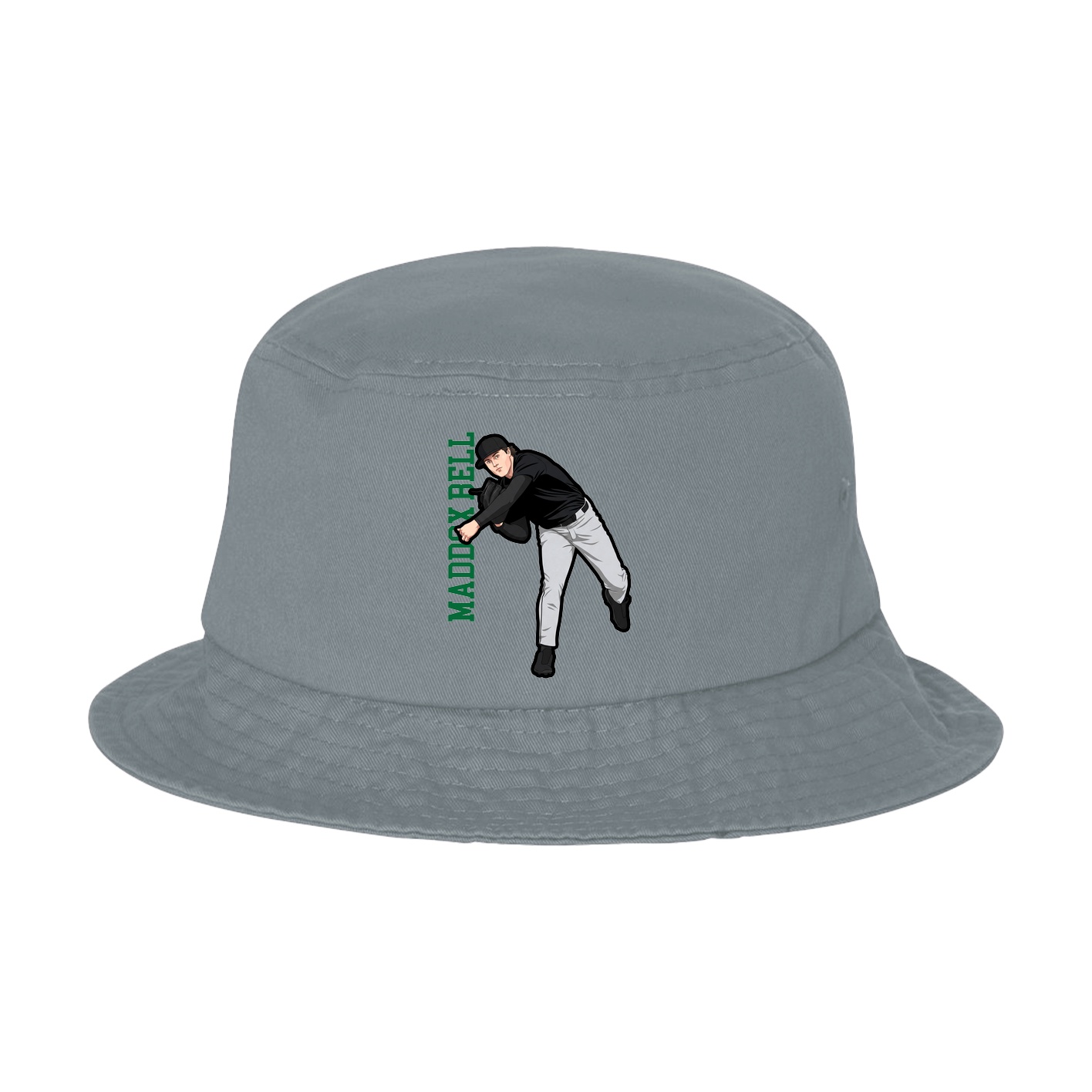 Bucket Cap — Name Vertical in Grey
