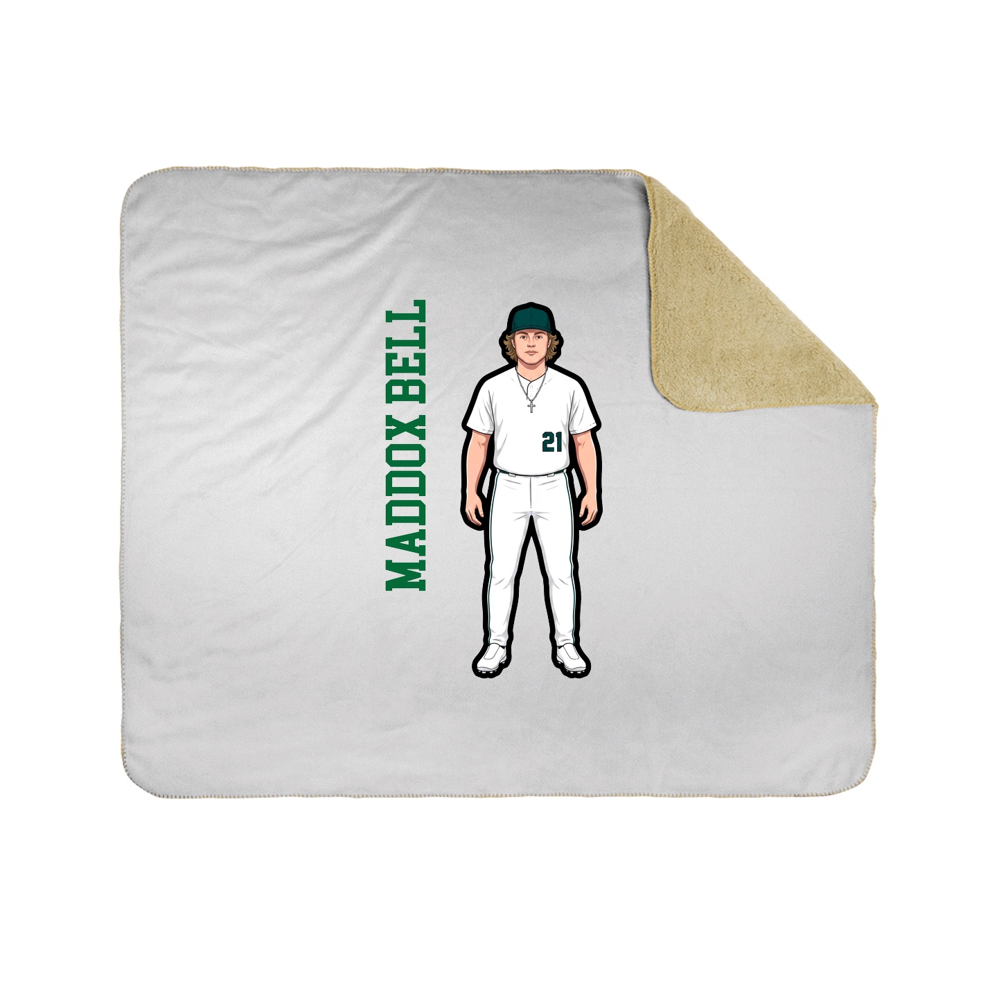 Throw Blanket — Name Vertical in White