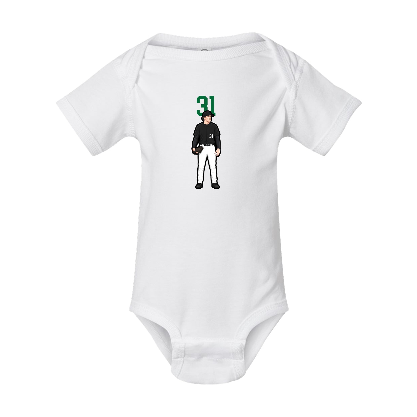 Baby Onesie — Number Top in White