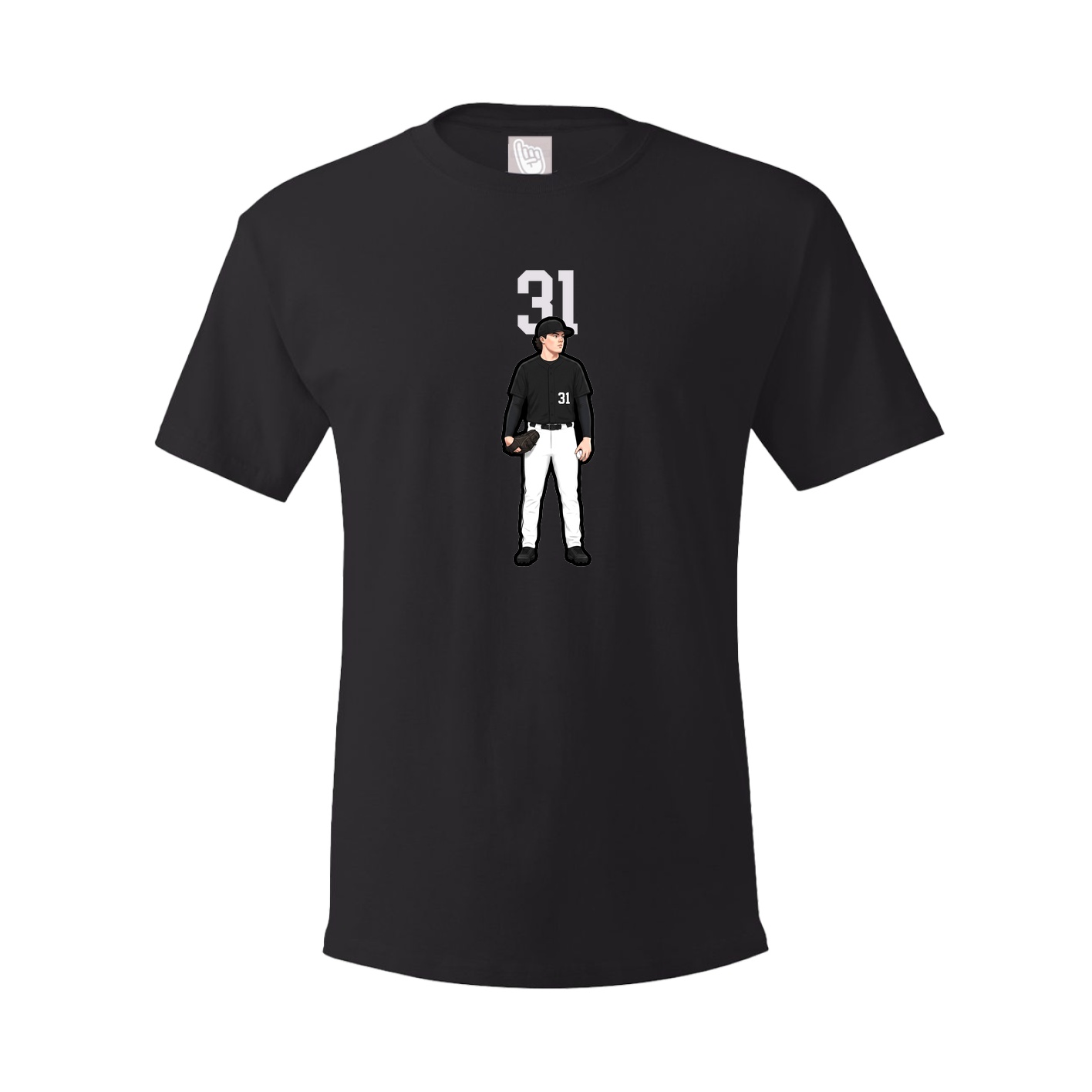 Youth Tee — Number Top in Black