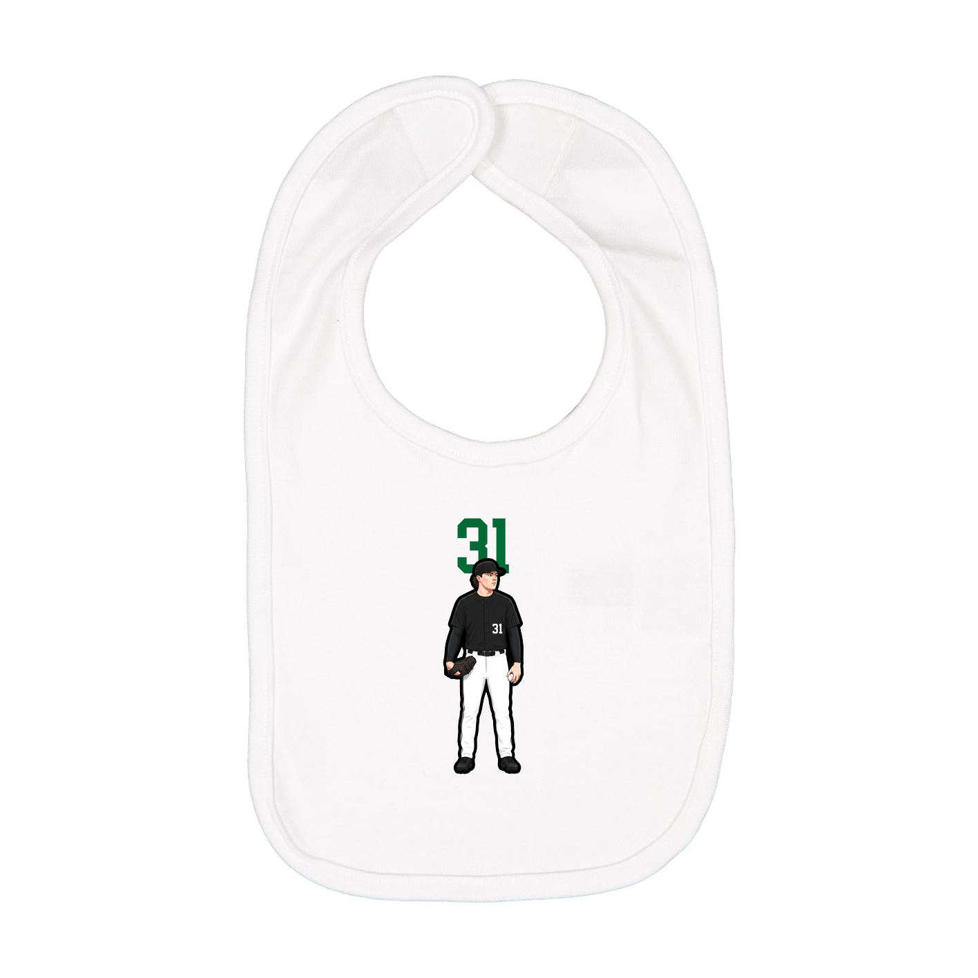 Infant Bib — Number Top in White