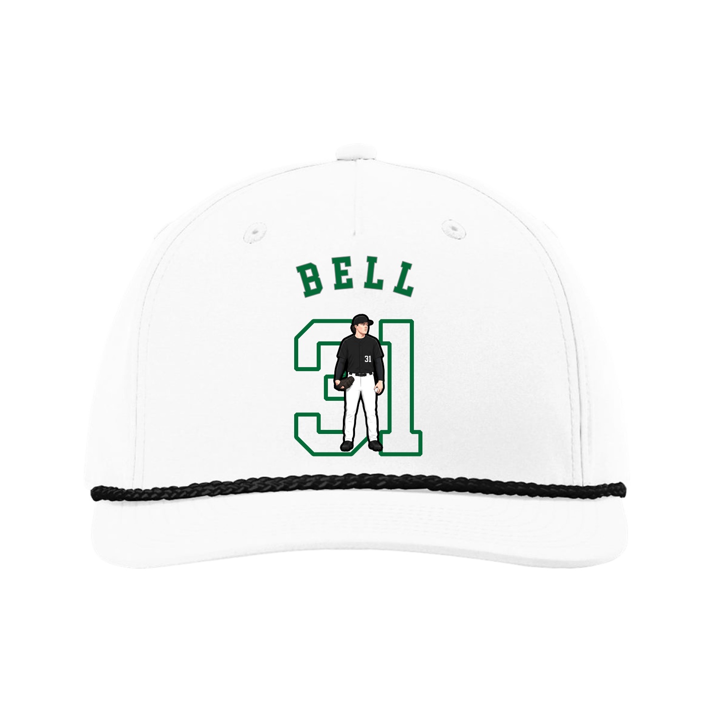 Five-Panel Classic Rope Cap — Shirsey Arch in White