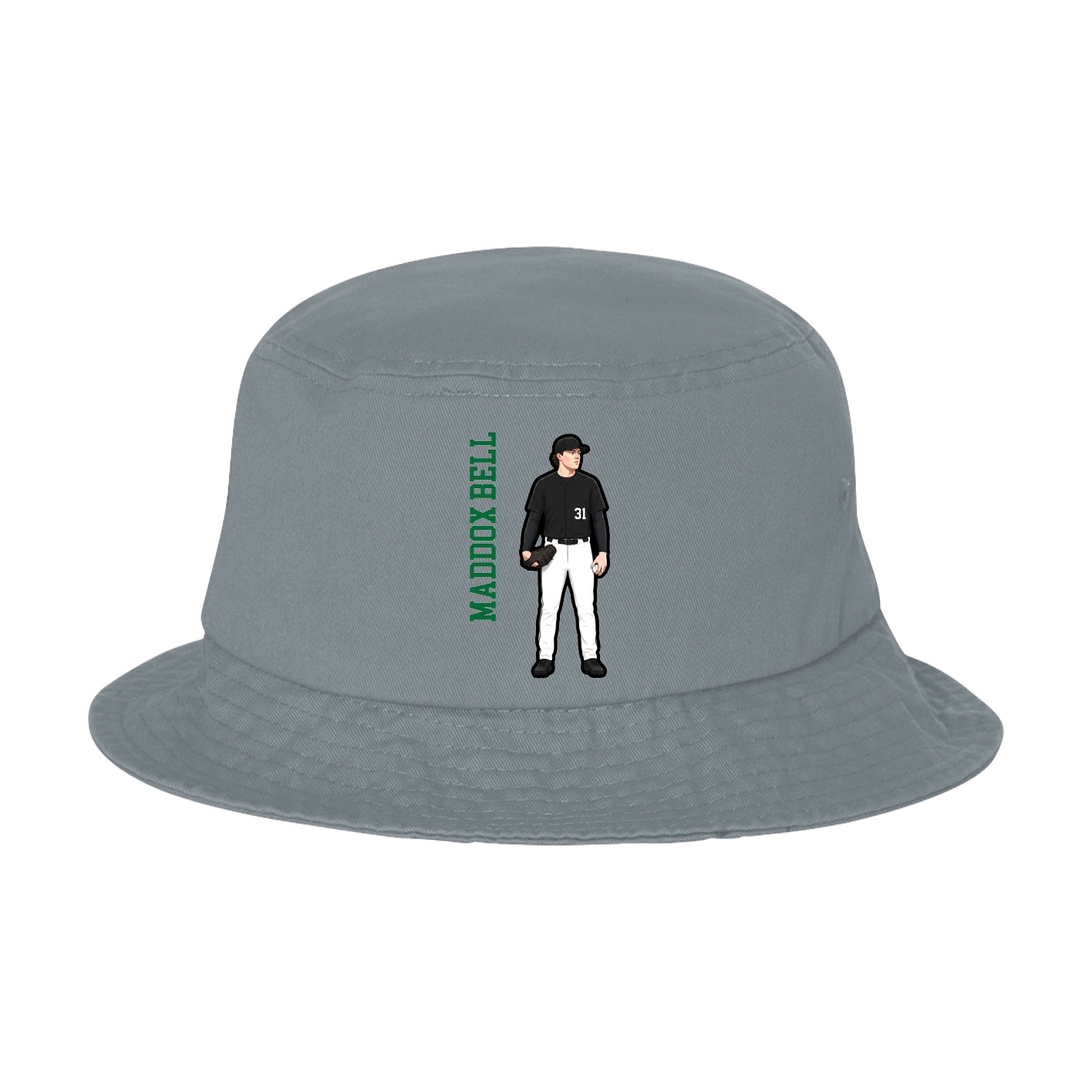 Bucket Cap — Name Vertical in Grey