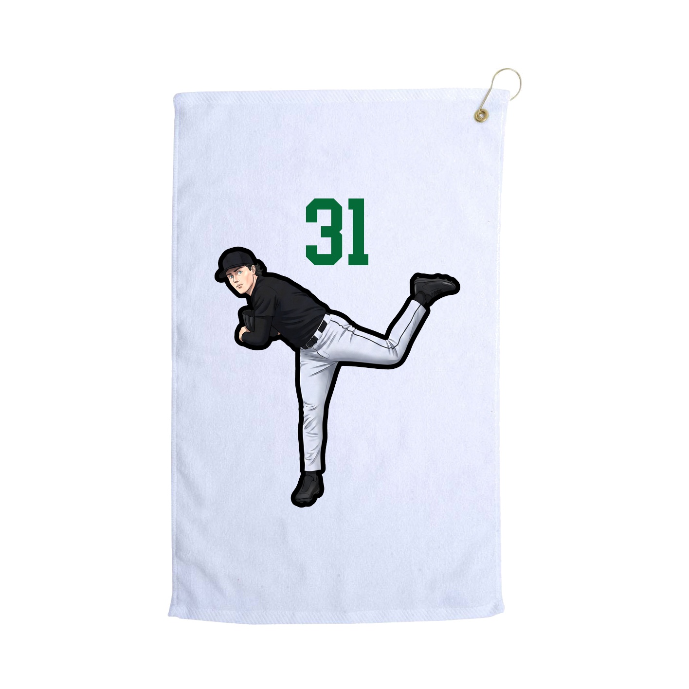 Golf Towel — Number Top in White