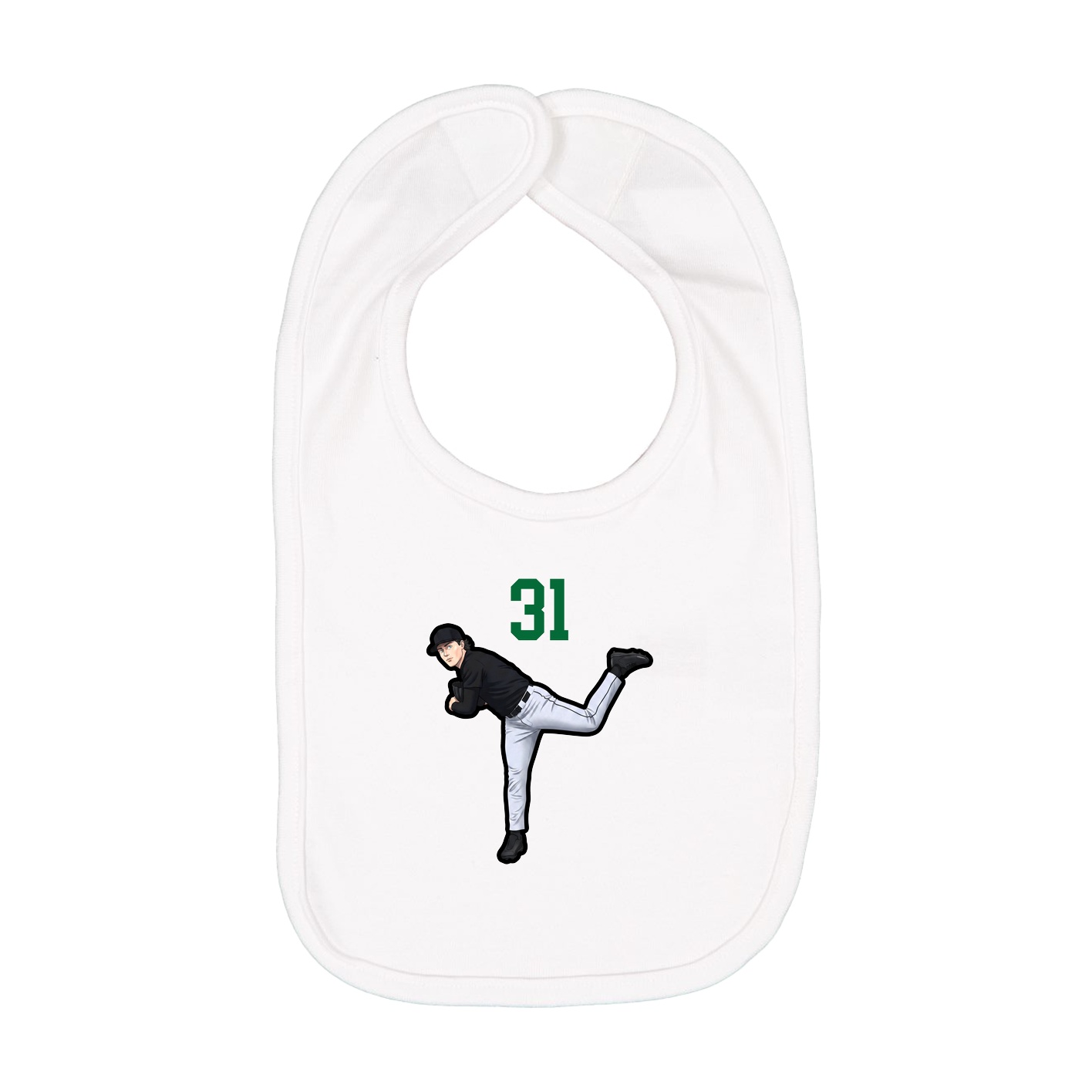 Infant Bib — Number Top in White