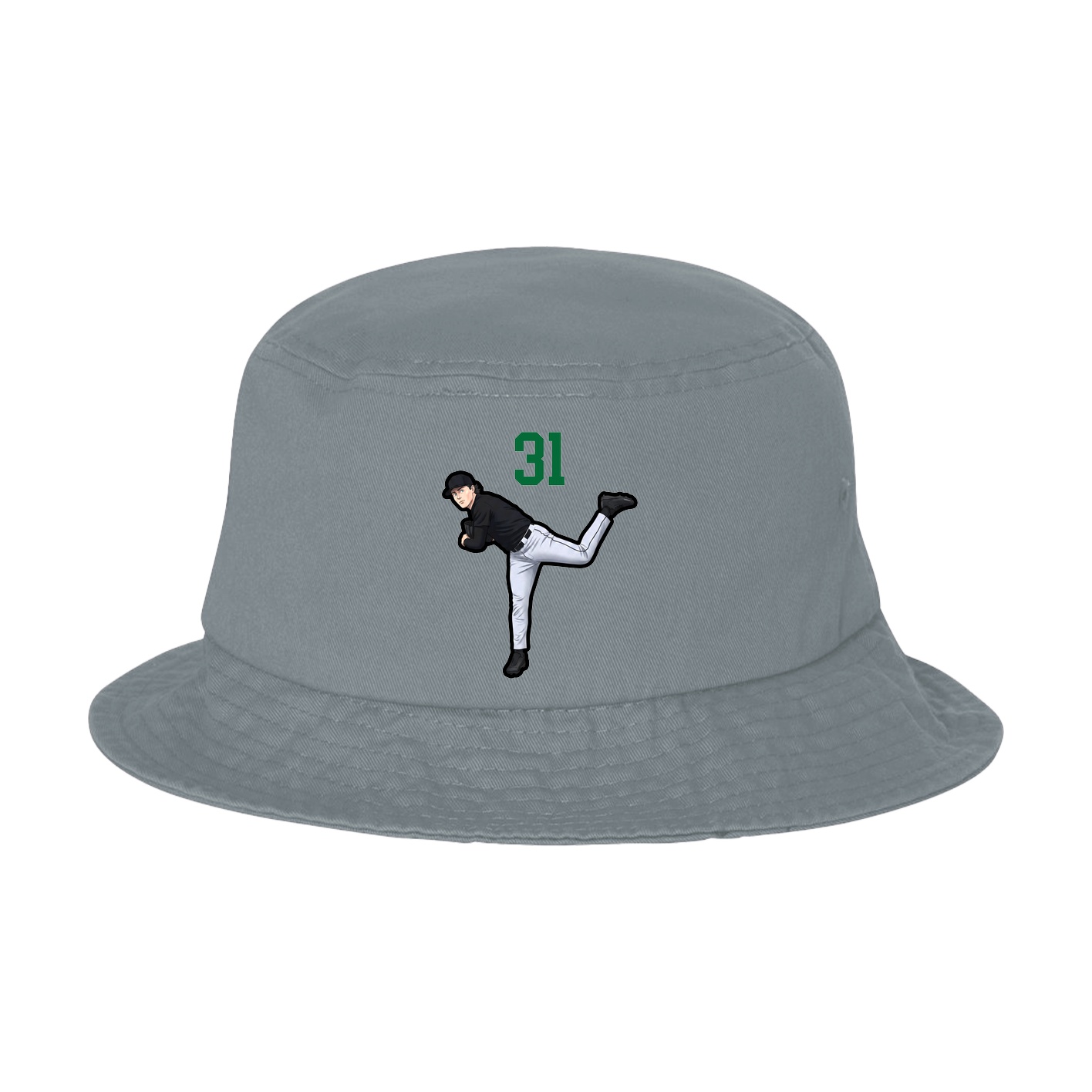 Bucket Cap — Number Top in Grey