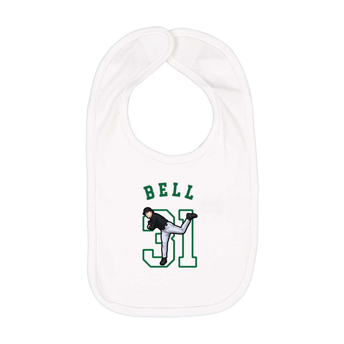 Infant Bib — Shirsey Arch in White