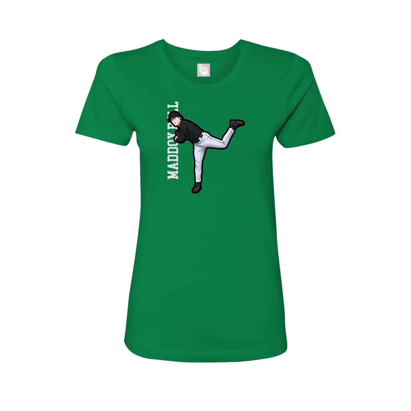 Womens Tee — Name Vertical in Green