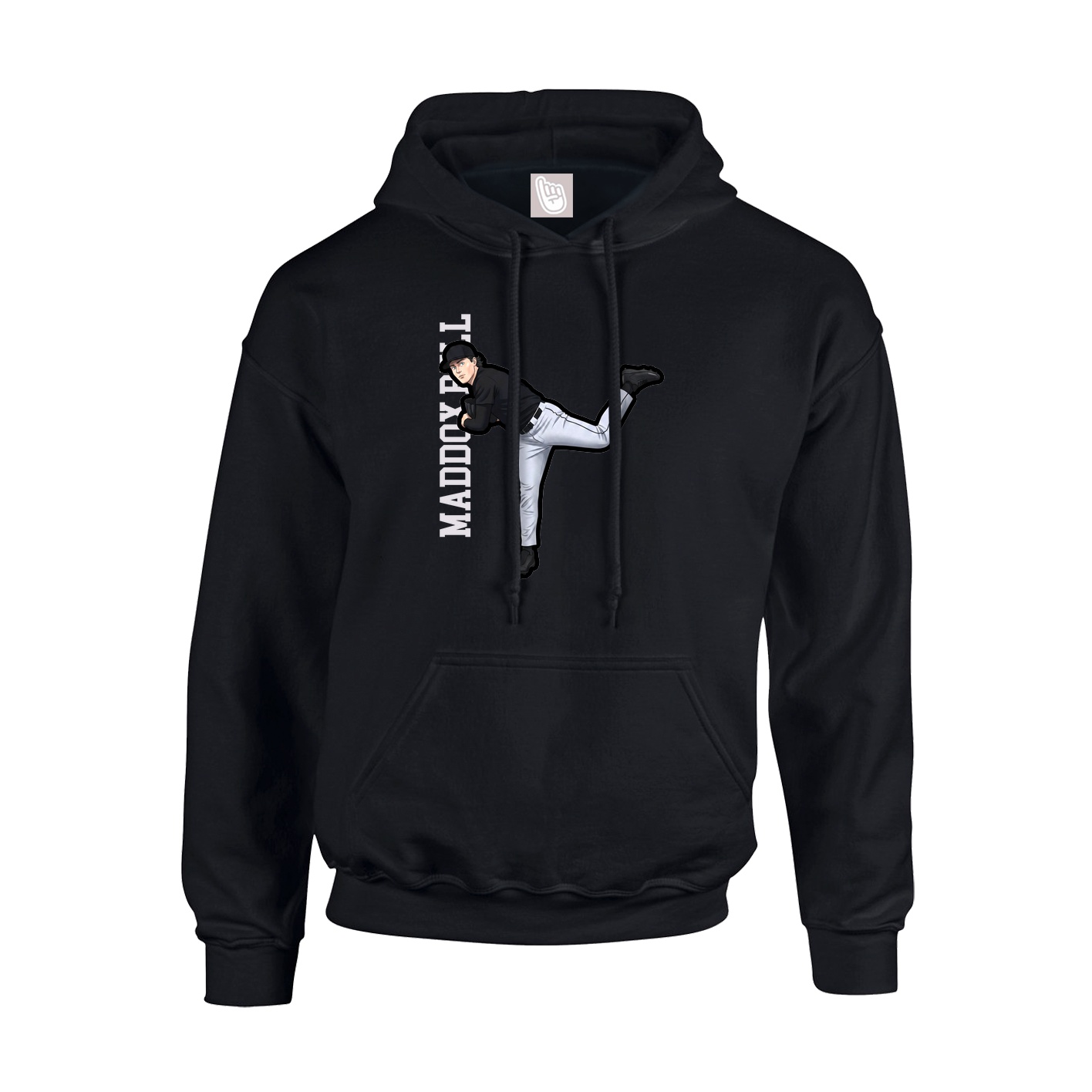 Hoodie — Name Vertical in Black