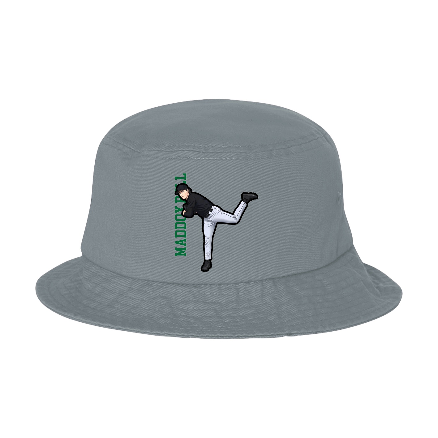 Bucket Cap — Name Vertical in Grey