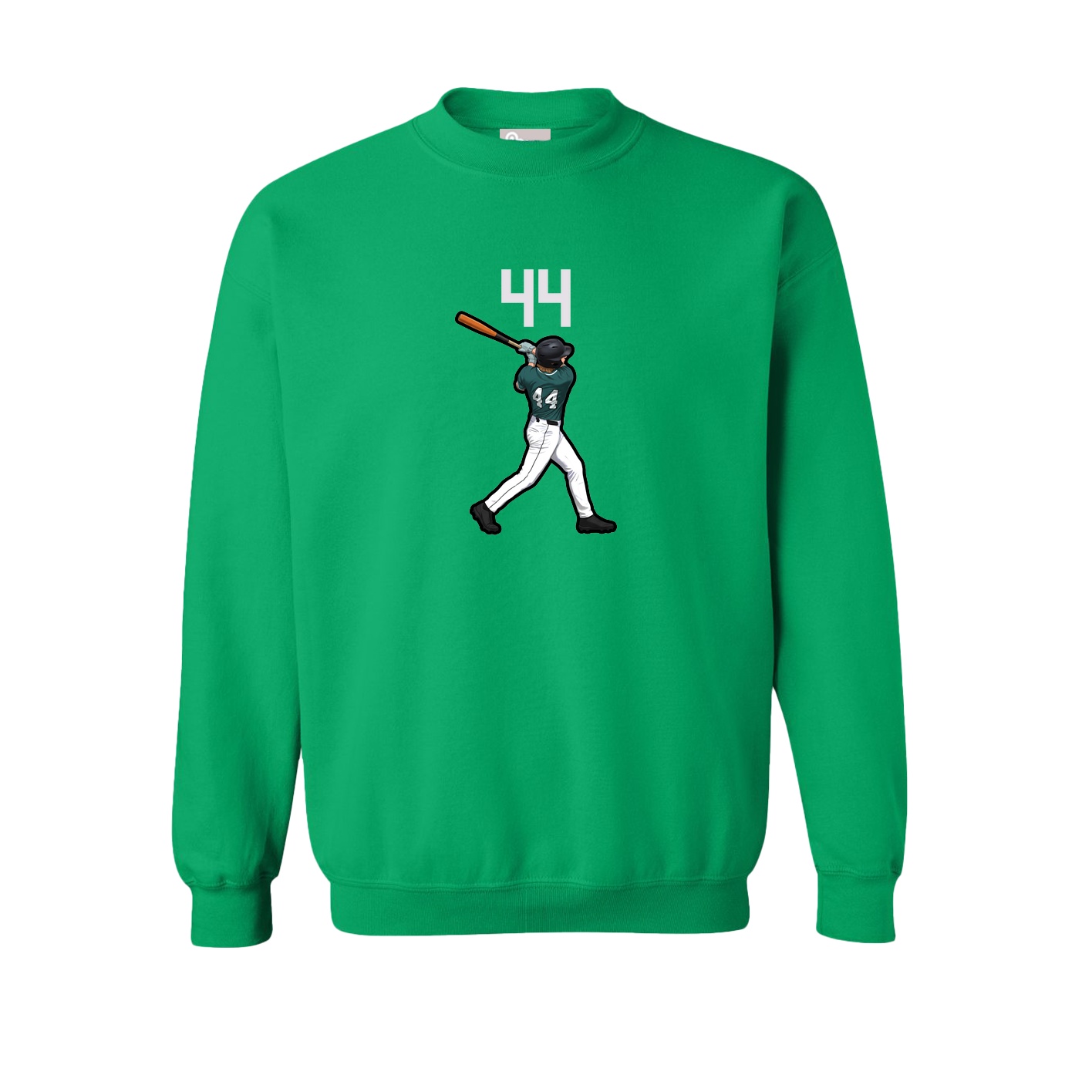 Fleece Crew — Number Top in Green