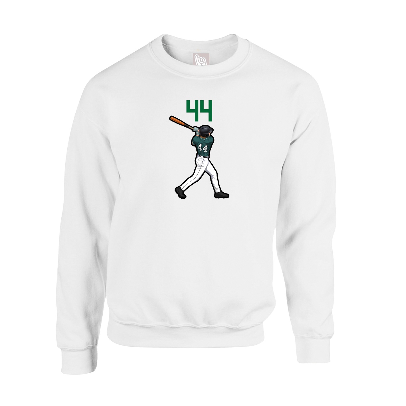 Fleece Crew — Number Top in White