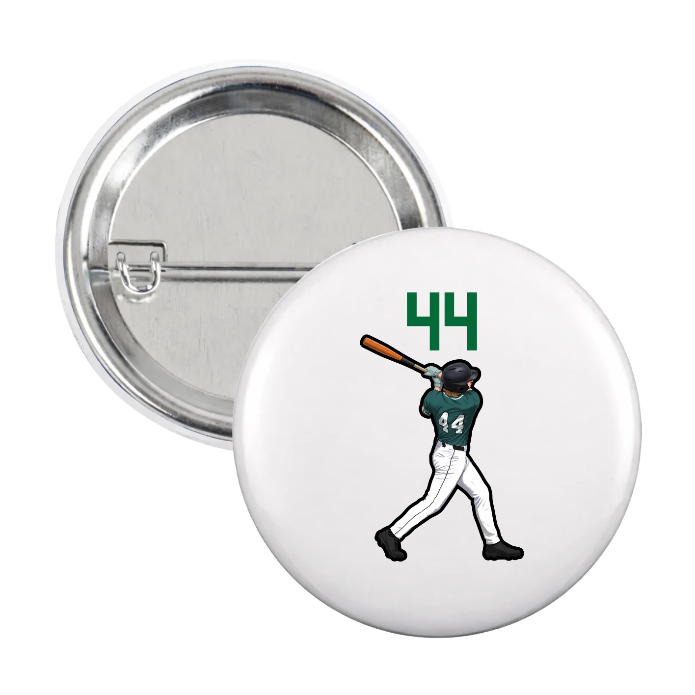 Game Day Button — Number Top in White