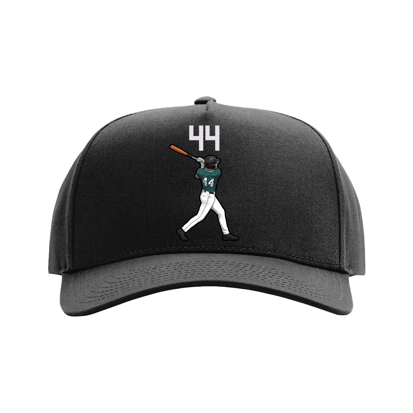 Full Fabric Five-Panel Champ Cap — Number Top in Black