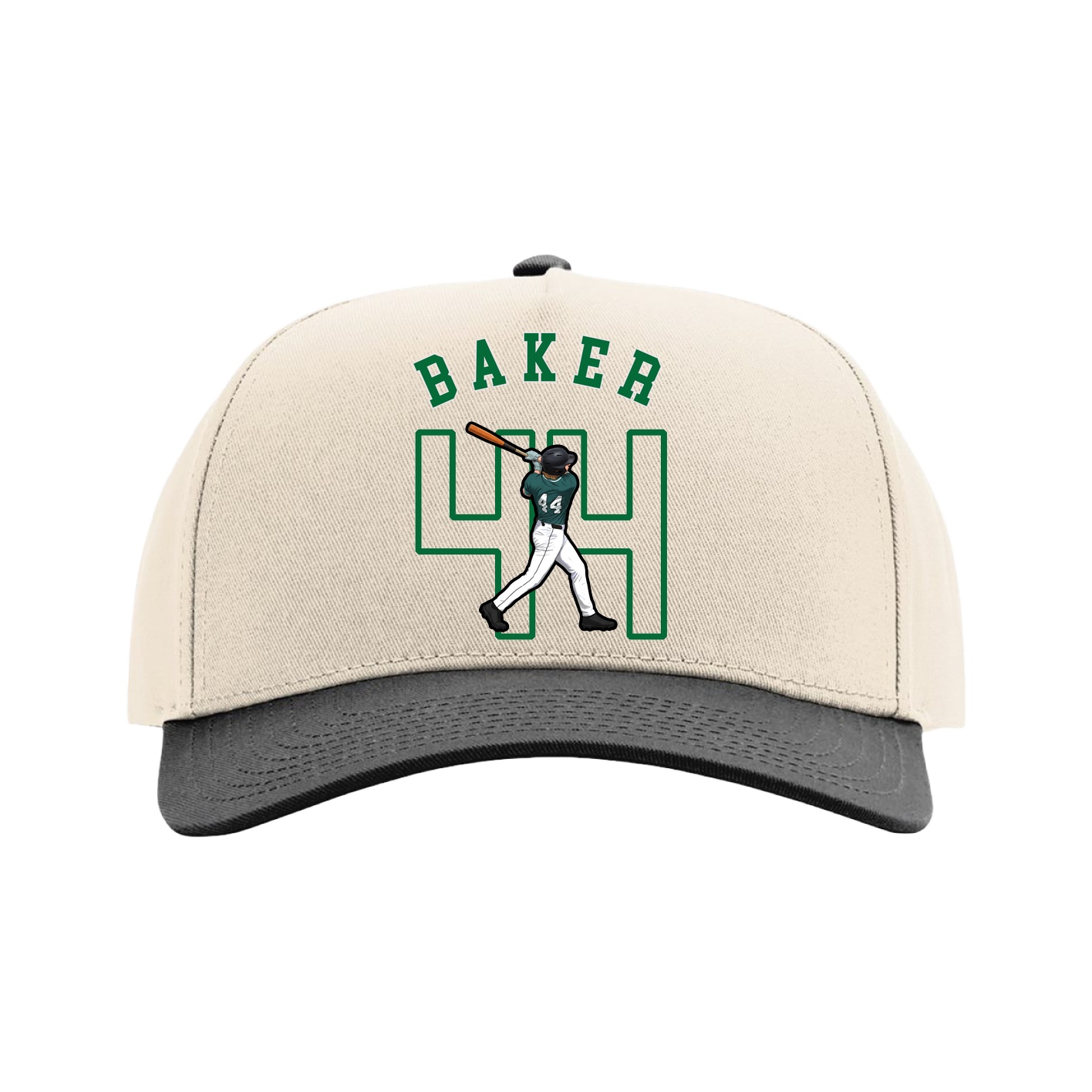 Full Fabric Five-Panel Champ Cap — Shirsey Arch in Cream/Black