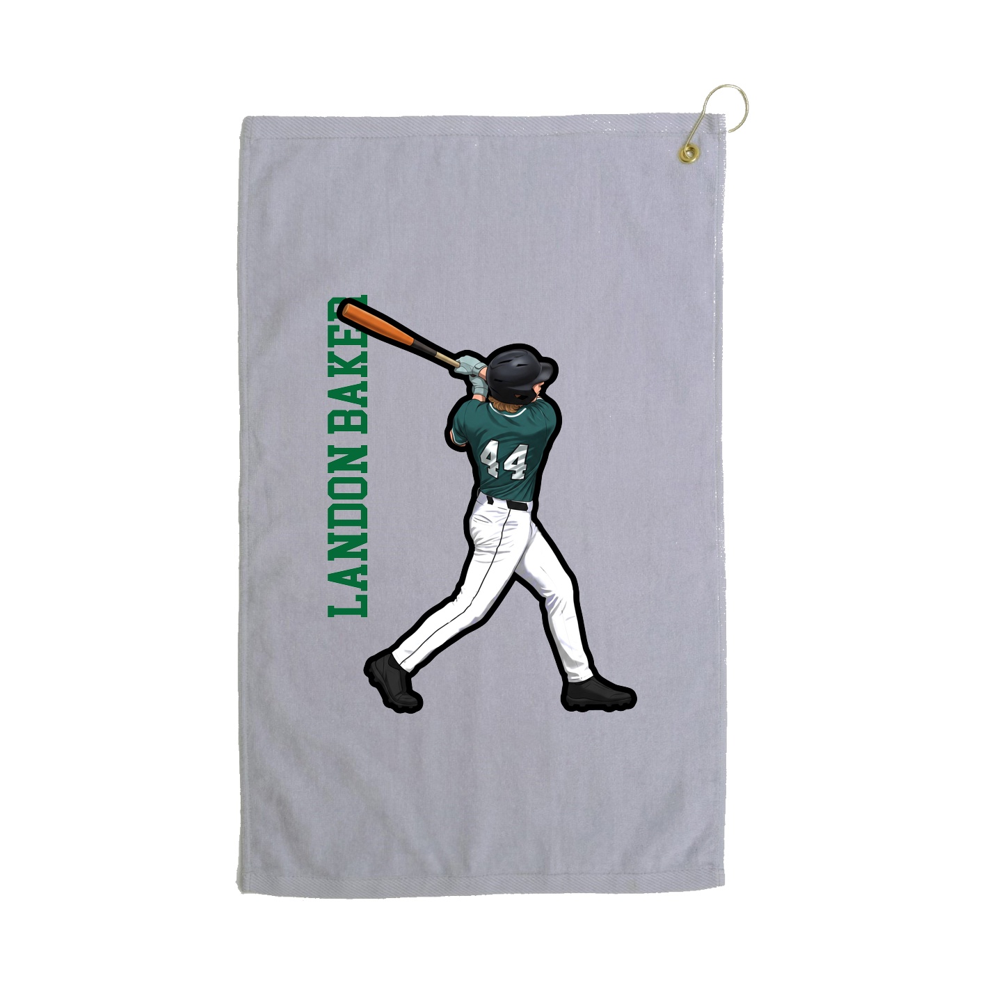 Golf Towel — Name Vertical in Grey