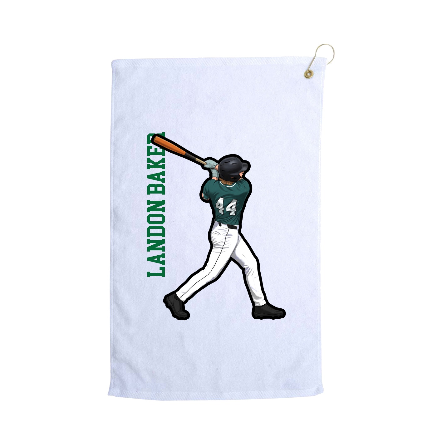 Golf Towel — Name Vertical in White