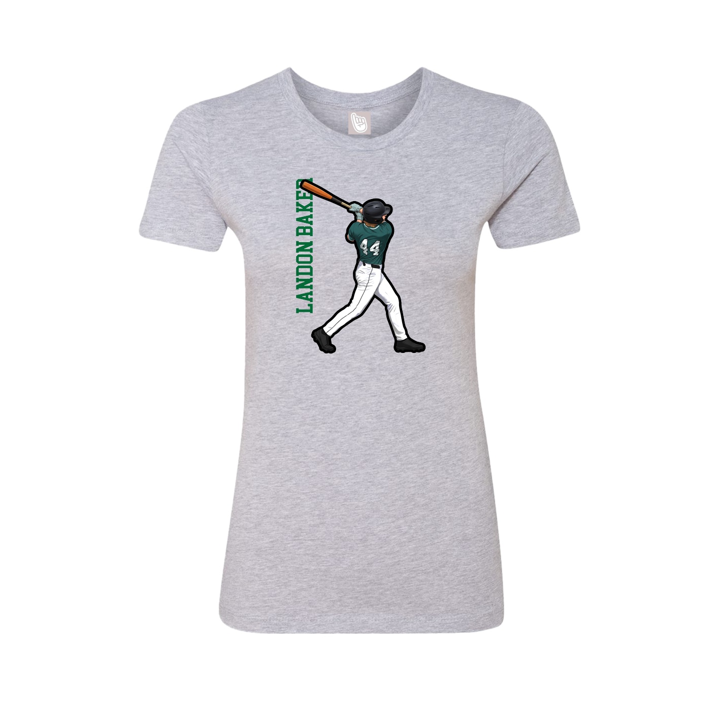 Womens Tee — Name Vertical in Grey