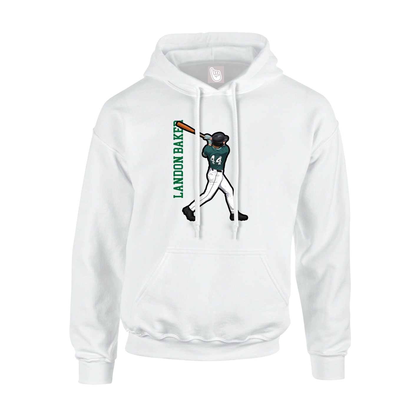 Youth Hoodie — Name Vertical in White