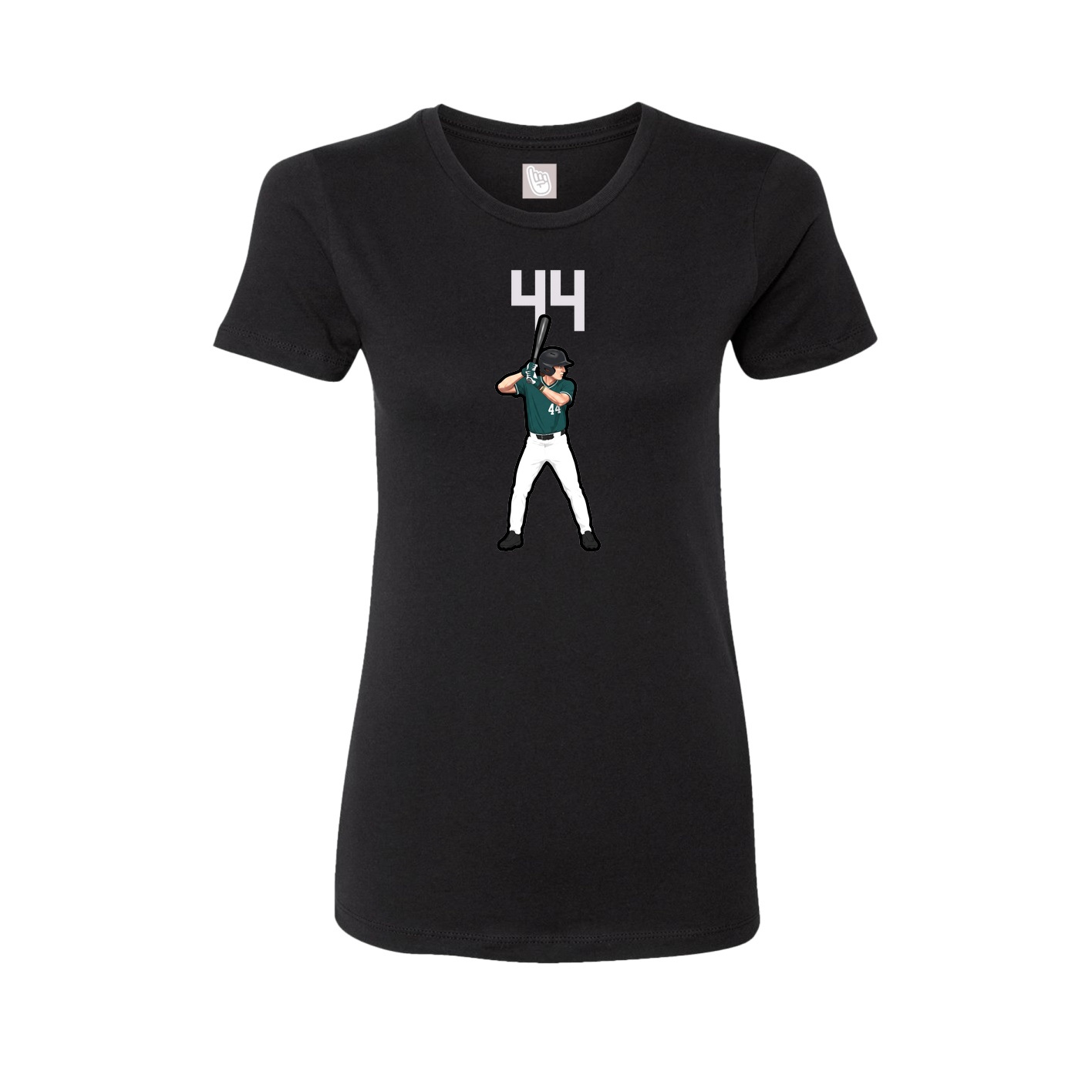 Fitted Women's Tee — Number Top in Black