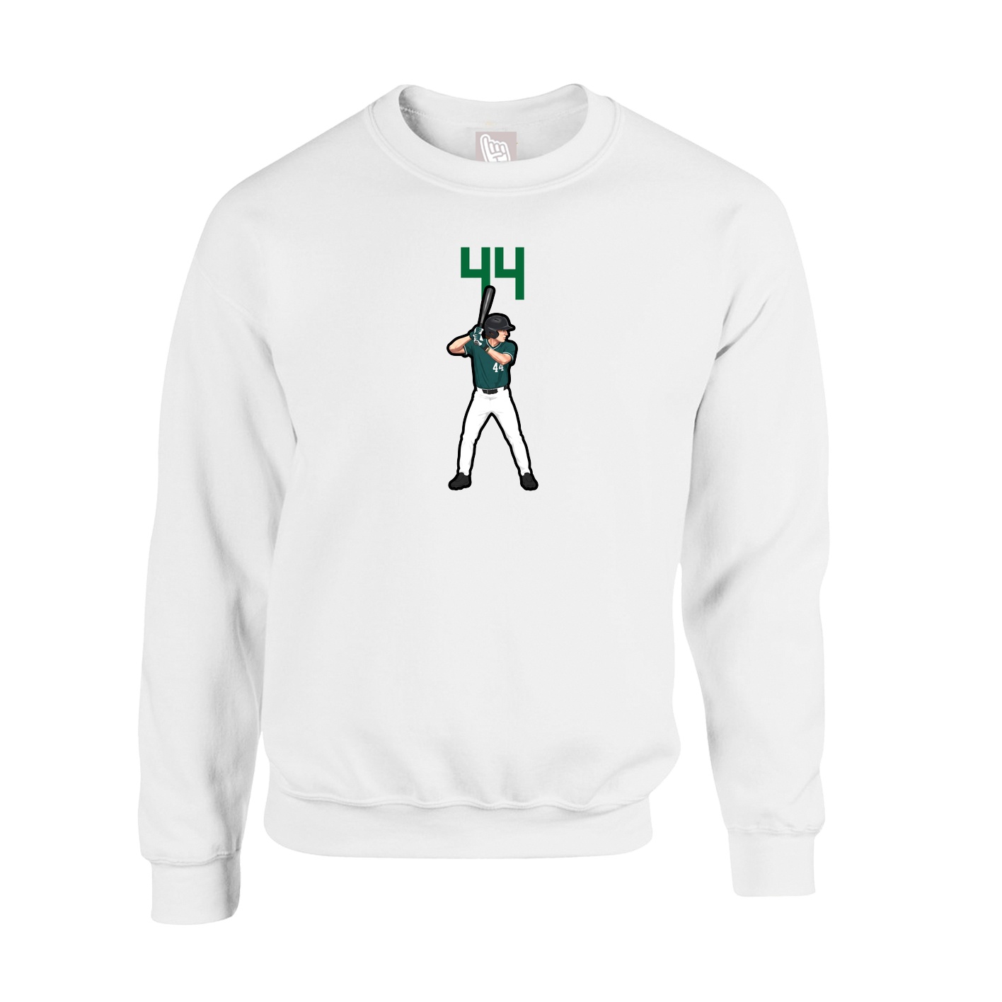Fleece Crew — Number Top in White