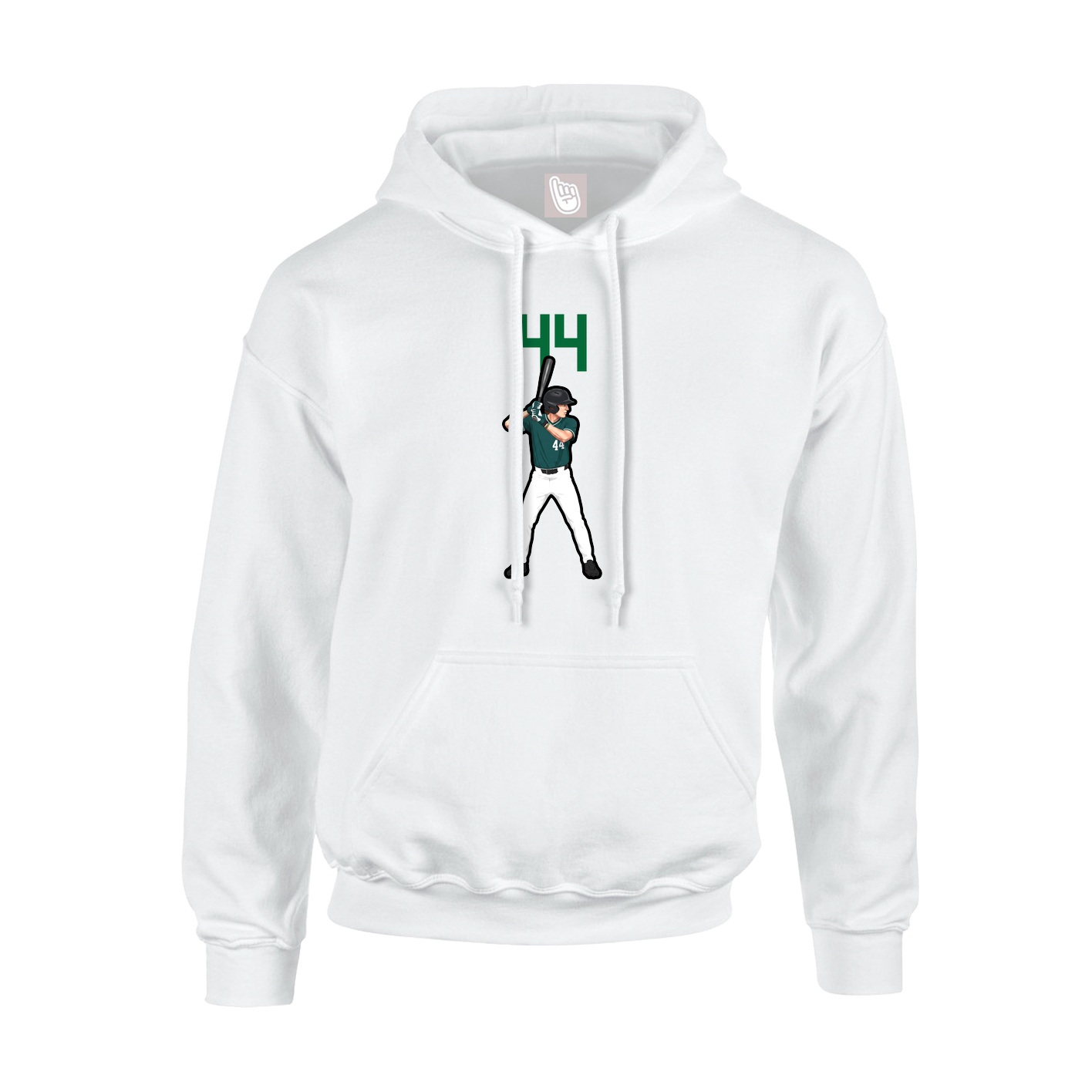 Youth Hoodie — Number Top in White