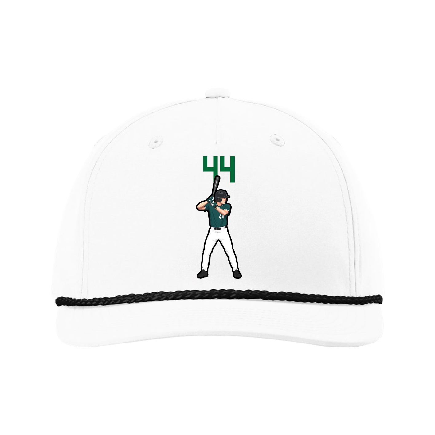 Five-Panel Classic Rope Cap — Number Top in White