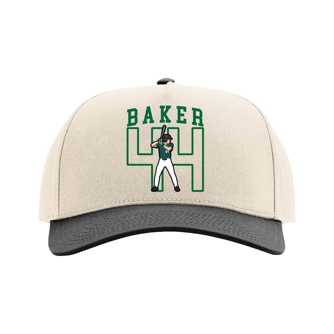 Full Fabric Five-Panel Champ Cap — Shirsey in Cream/Black