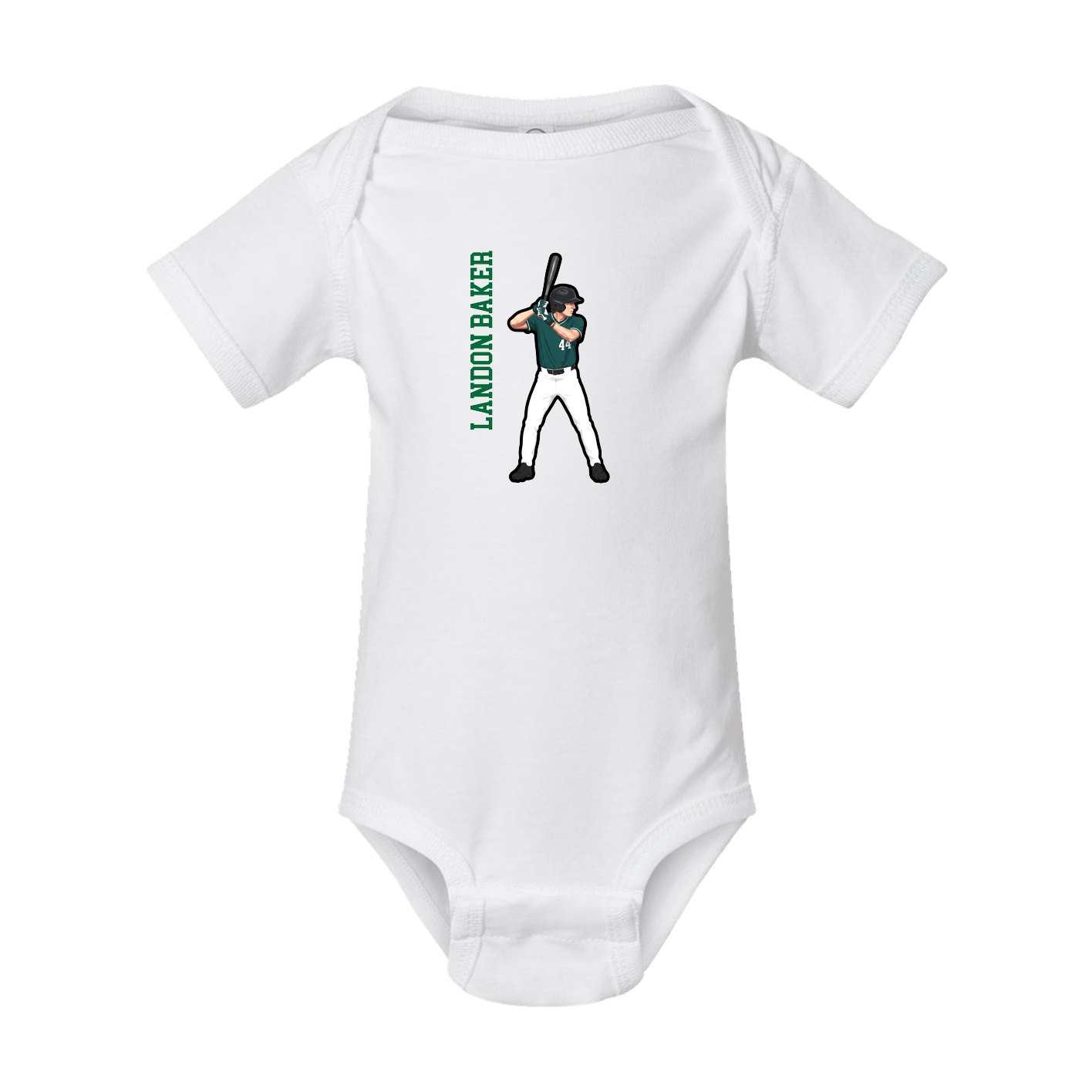 Baby Onesie — Name Vertical in White