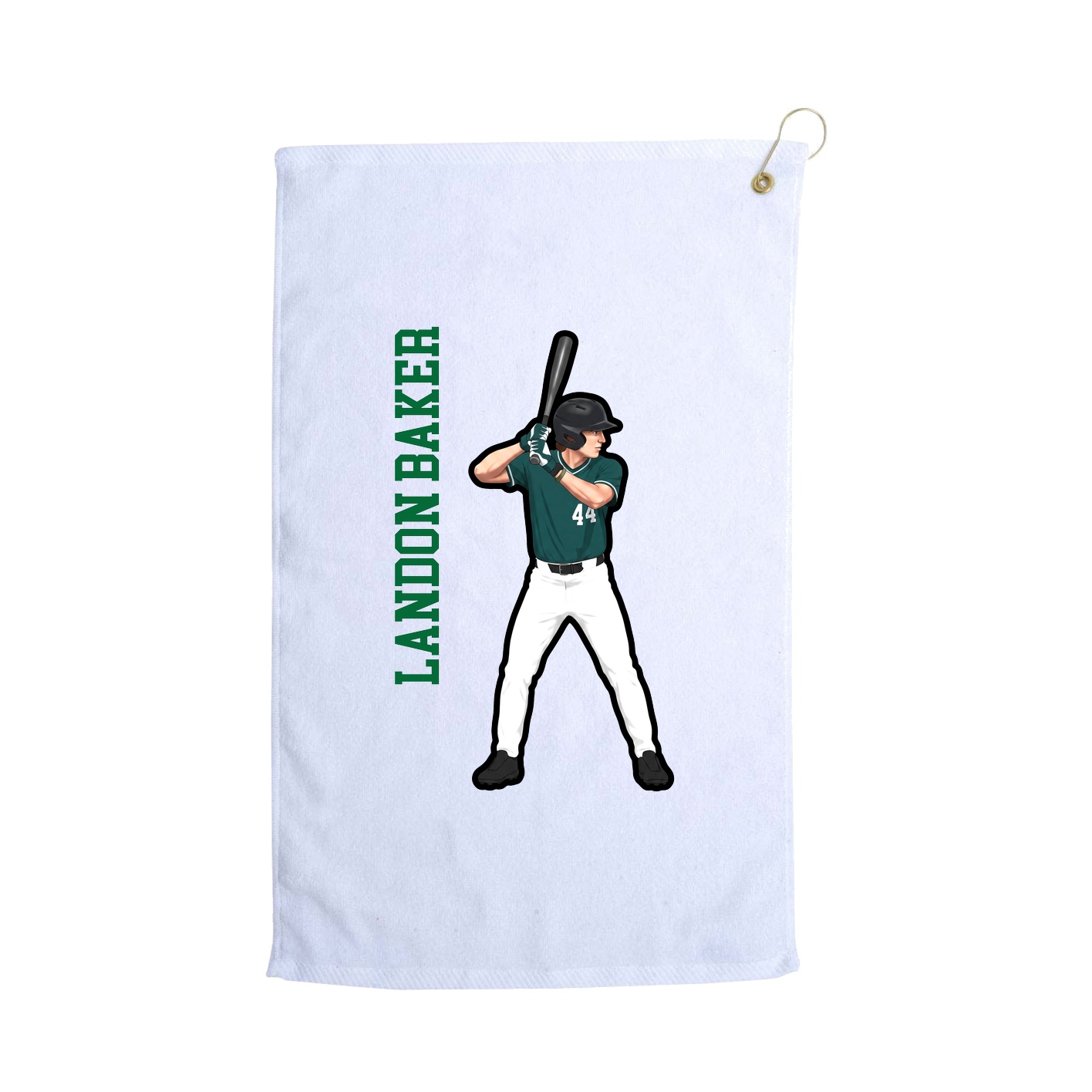 Golf Towel — Name Vertical in White