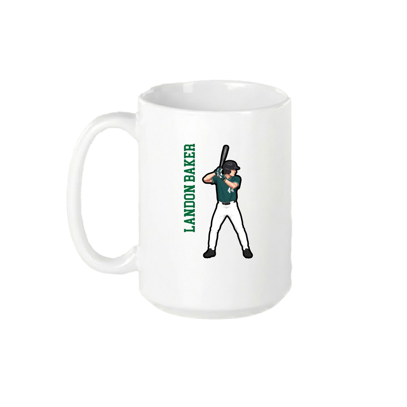 15oz Coffee Mug — Name Vertical in White