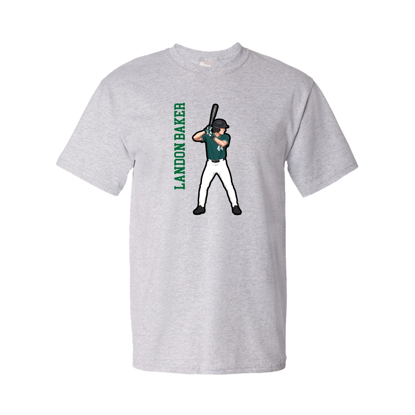 Youth Tee — Name Vertical in Grey
