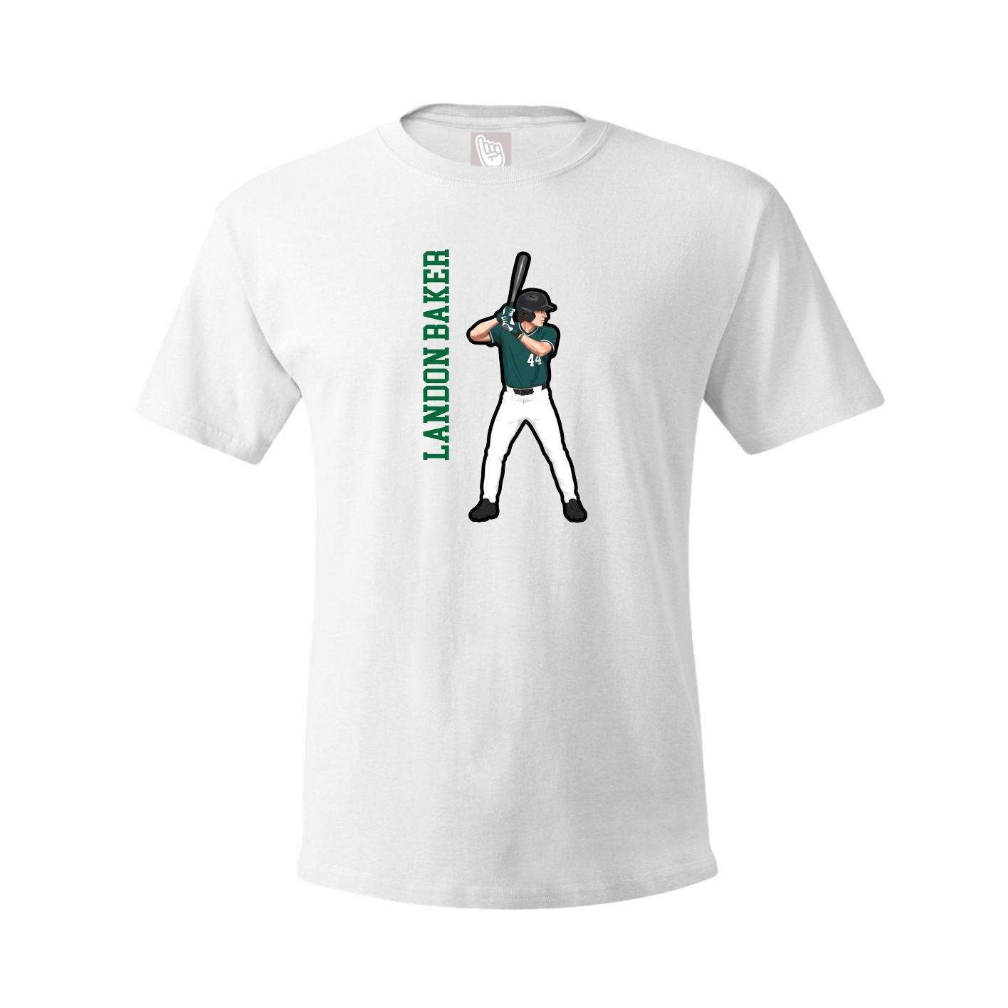 Youth Tee — Name Vertical in White
