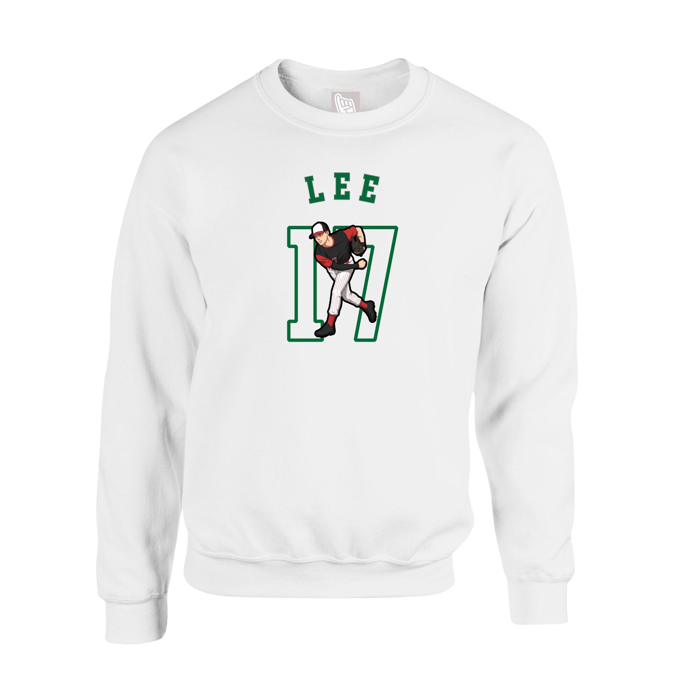 Fleece Crew — Shirsey Arch in White